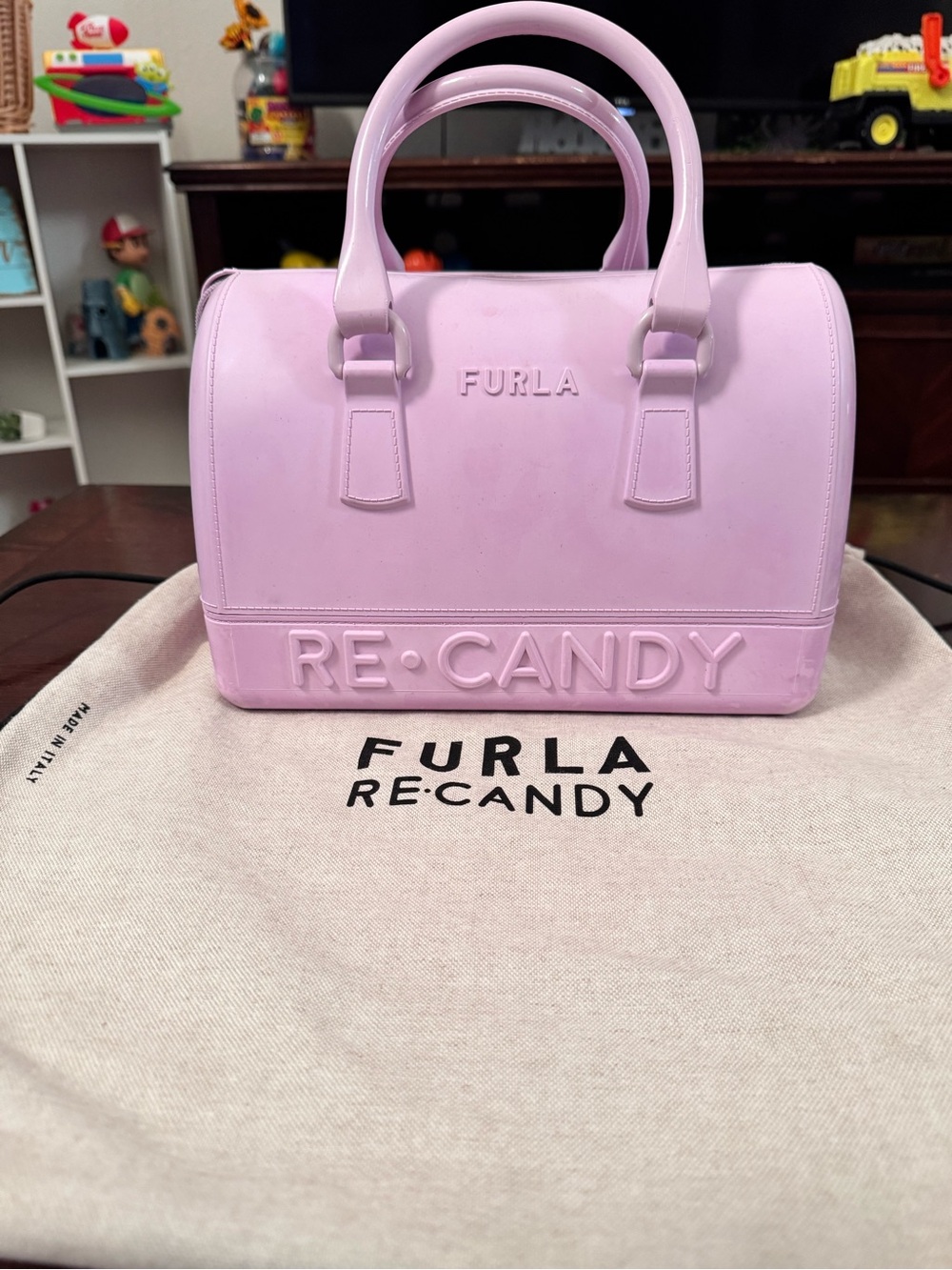 โ Authentic Furla Re-Candy Lilac TPU Boston Bag / Satchel with Dust Bagโ